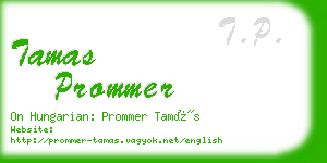 tamas prommer business card